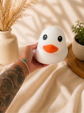 White Duck Bird Toy with Orange Beak for Avian Enrichment